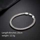 925 Sterling Silver 6MM Chain Bracelets Necklaces Set