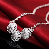 925 Silver Flowers Jewelry Set for Women Wedding Party