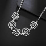 925 Silver Jewelry Set Retro Thread Earrings Bracelet Necklace