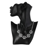 925 Silver Jewelry Set Retro Thread Earrings Bracelet Necklace