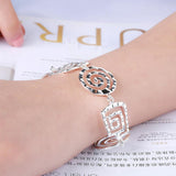 925 Silver Jewelry Set Retro Thread Earrings Bracelet Necklace