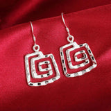 925 Silver Jewelry Set Retro Thread Earrings Bracelet Necklace