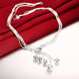 925 Silver 5-Wire Beads Jewelry Set for Wedding Party