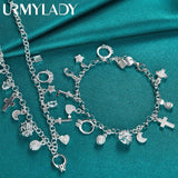 925 Silver Ring/Cross/Star/Moon Set For Women Wedding Charm Jewelry