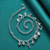 925 Silver Ring/Cross/Star/Moon Set For Women Wedding Charm Jewelry