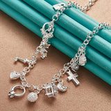 925 Silver Ring/Cross/Star/Moon Set For Women Wedding Charm Jewelry
