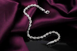 925 Silver Twisted Rope Chain Bracelet & Necklace Set