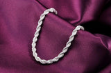 925 Silver Twisted Rope Chain Bracelet & Necklace Set