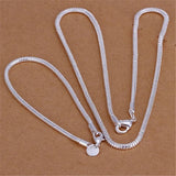 3MM Snake Chain 925 Silver Jewelry Set for Party Christmas