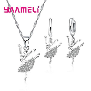 925 Silver Dancing Girl Jewelry Set with CZ Zircon