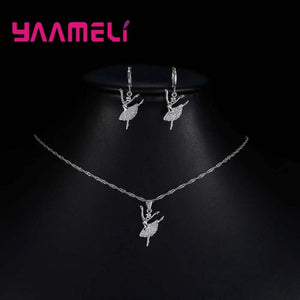 925 Silver Dancing Girl Jewelry Set with CZ Zircon