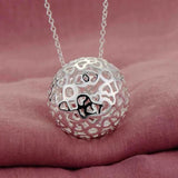 925 Silver Hollow Ball Pendant Set for Women