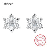 925 Silver Crystal Snowflake Necklace & Earrings Set