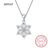 925 Silver Crystal Snowflake Necklace & Earrings Set