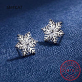 925 Silver Crystal Snowflake Necklace & Earrings Set
