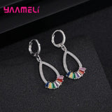 925 Silver Water Drop Pendant Necklace Earrings Set