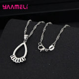 925 Silver Water Drop Pendant Necklace Earrings Set