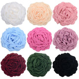 5Pcs Burnt Edge Rose Camellia Flower Heads Artificial Flowers DIY Hairpin Brooch