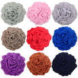 5Pcs Burnt Edge Rose Camellia Flower Heads Artificial Flowers DIY Hairpin Brooch