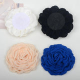 5Pcs Burnt Edge Rose Camellia Flower Heads Artificial Flowers DIY Hairpin Brooch