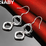 925 Silver Charms Square Pendant Set for Women Wedding Gift