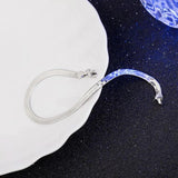 925 Sterling Silver 4MM Flat Chain Bracelets Necklace Set