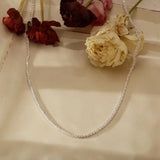 Italian S925 Sterling Silver Necklace Sparkling Clavicle Chain