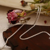 Italian S925 Sterling Silver Necklace Sparkling Clavicle Chain