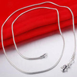 10pcs Snake Chain Silver Plated Necklace Chain 16-30 ZAP001