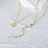 Emerald Devil Eye 925 Silver Necklace Long Chain Wedding Party Jewelry