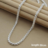 925 Sterling Silver Necklace 3mm Box Chain Round Necklace
