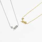 925 Silver Zircon Leafs Pendant Necklace Women Choker