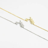 925 Silver Zircon Leafs Pendant Necklace Women Choker