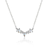 925 Silver MoonStone Queen Choker Necklace Crystal Jewelry Wedding Gift