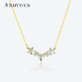 925 Silver MoonStone Queen Choker Necklace Crystal Jewelry Wedding Gift