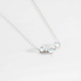 925 Silver MoonStone Queen Choker Necklace Crystal Jewelry Wedding Gift