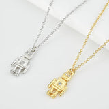 ANDYWEN 925 Silver Robert Future Pendant Necklace Women Jewelry Gift