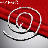 ALIZERO 925 Silver 4MM Box Chain Necklace Men Women Party Jewelry