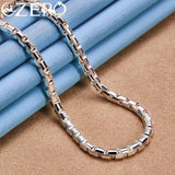 ALIZERO 925 Silver 4MM Box Chain Necklace Men Women Party Jewelry