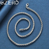 ALIZERO 925 Silver 4MM Box Chain Necklace Men Women Party Jewelry