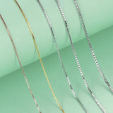 SENLISSi 18K Gold Necklace Box Chain Choker Silver 925 Jewelry Neck Gift