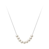 925 Silver Pearl Necklace Women Girls Jewelry
