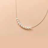 925 Silver Pearl Necklace Women Girls Jewelry