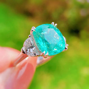 Paraiba Tourmaline Ring 925 Sterling Silver Engagement Wedding Band Rings