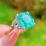 Paraiba Tourmaline Ring 925 Sterling Silver Engagement Wedding Band Rings