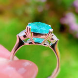 Paraiba Tourmaline Ring 925 Sterling Silver Engagement Wedding Band Rings