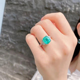 Paraiba Tourmaline Ring 925 Sterling Silver Engagement Wedding Band Rings
