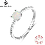 925 Silver Opal Rings Crystal Ring for Women Zircon Silver 925 Jewelry