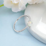925 Silver Opal Rings Crystal Ring for Women Zircon Silver 925 Jewelry