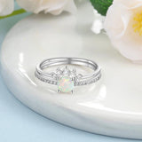 925 Silver Opal Rings Crystal Ring for Women Zircon Silver 925 Jewelry